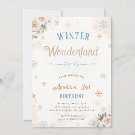Winter Wonderland Ice Snow Princess Girl Birthday Kaart