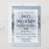 Winter Wonderland Ice Theme Blue Sweet 16 Birthday Kaart (Voorkant)