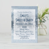 Winter Wonderland Ice Theme Blue Sweet 16 Birthday Kaart (Staand voorkant)