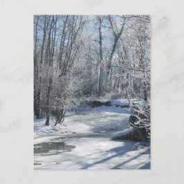 Winter Wonderland Iced Stream Snow Covered Trees Briefkaart