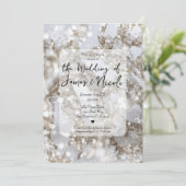 Winter Wonderland Icicle Glitz Wedding Kaart (Staand voorkant)