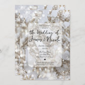 Winter Wonderland Icicle Glitz Wedding Kaart (Voorkant / Achterkant)