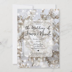 Winter Wonderland Icicle Glitz Wedding Kaart