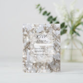 Winter Wonderland Icicle Glitz Wedding RSVP Kaart (Staand voorkant)