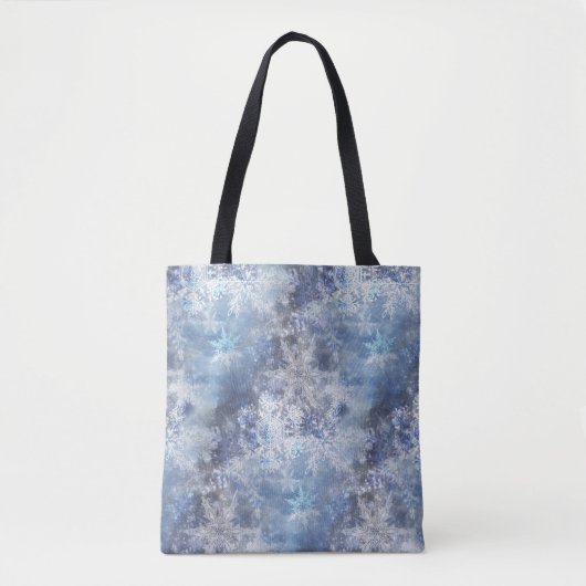 Winter Wonderland ijs en sneeuwvlok patroon Tote Bag (Voorkant)