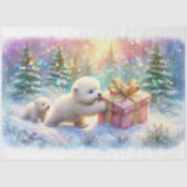 Winter Wonderland IJsberen & Decoupage Cadeau Tissuepapier (Voorkant)