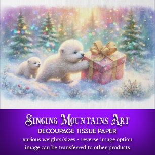 Winter Wonderland IJsberen & Decoupage Cadeau Tissuepapier