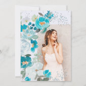 Winter Wonderland IJsblauw Bloemen Zoet Zestien Kaart (Achterkant)