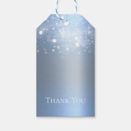 Winter Wonderland Ijsblauw Zilveren Lichtjes Cadeaulabel