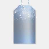 Winter Wonderland Ijsblauw Zilveren Lichtjes Cadeaulabel (Achterkant)