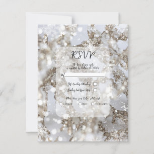 Winter Wonderland Ijspegel Glans Bruiloft RSVP Kaart