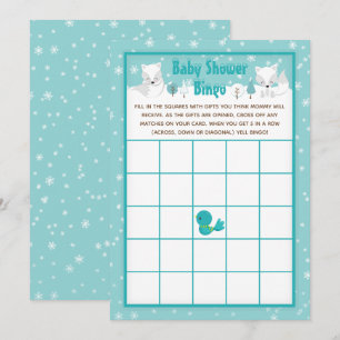 Winter Wonderland Ijsvossen Baby Shower Bingo Kaart