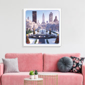 Winter Wonderland in de stad Canvas Afdruk (Insitu (Woonkamer))