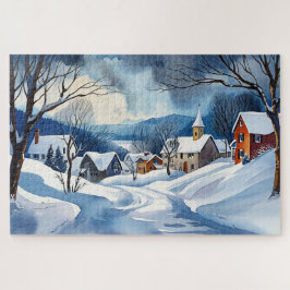Winter Wonderland in een klein stadje Legpuzzel