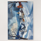 Winter Wonderland in een klein stadje Legpuzzel (Verticaal)