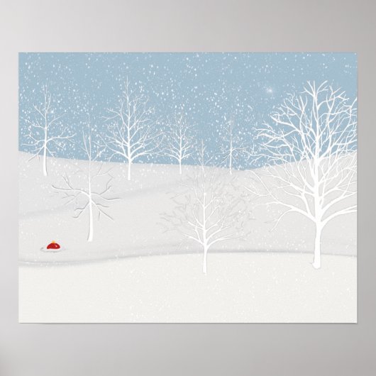 Winter Wonderland in het wit Poster (Voorkant)