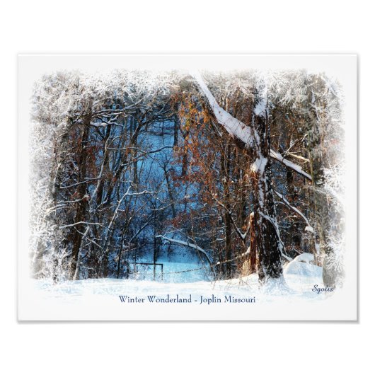 Winter Wonderland in Joplin Missouri Foto Print Foto Afdruk (Voorkant)
