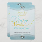 Winter Wonderland Invitation Kaart (Voorkant / Achterkant)