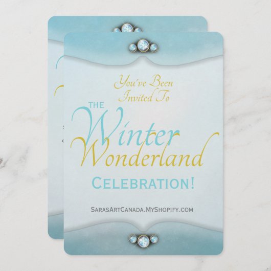 Winter Wonderland Invitation Kaart (Voorkant / Achterkant)