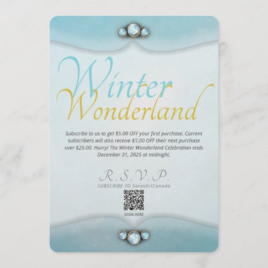 Winter Wonderland Invitation Kaart (Achterkant)