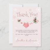 Winter Wonderland is koud buiten het Baby shower Bedankkaart (Voorkant)