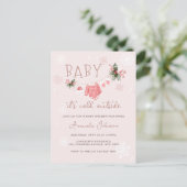 Winter Wonderland is koud buiten het Baby shower Briefkaart (Staand voorkant)