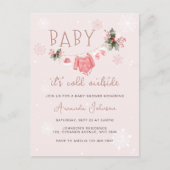Winter Wonderland is koud buiten het Baby shower Briefkaart (Voorkant)