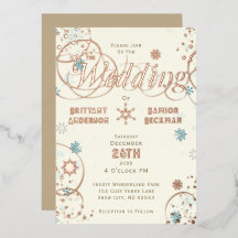 Winter Wonderland Ivoren Blauwe Sneeuwvlok Bruilof