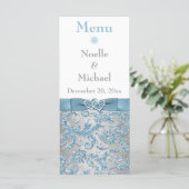 Winter Wonderland, Joined Hearts Bruiloft Menu Kaa (Staand voorkant)