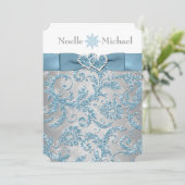 Winter Wonderland Joined Hearts Bruiloft uitnodige Kaart (Staand voorkant)