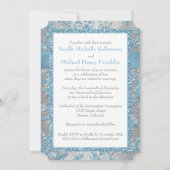 Winter Wonderland Joined Hearts Bruiloft uitnodige Kaart (Achterkant)