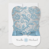 Winter Wonderland Joined Hearts Bruiloft uitnodige Kaart (Voorkant)