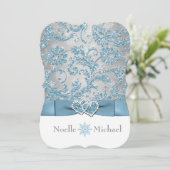 Winter Wonderland Joined Hearts Bruiloft uitnodige Kaart (Staand voorkant)