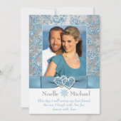 Winter Wonderland Joined Hearts FOTO Uitnodigen Kaart (Voorkant)