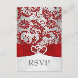 Winter Wonderland Joined Hearts Huwelijks RSVP - R Kaartje