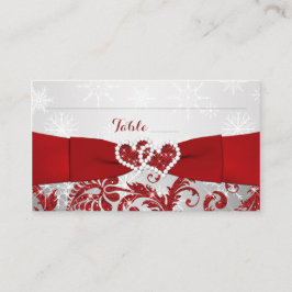 Winter Wonderland, Joined Hearts Place Cards - Roo Plaatskaartje