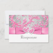 Winter Wonderland Joined Hearts RSVP - Roze (Voorkant)