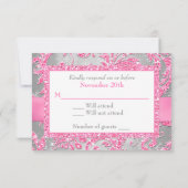 Winter Wonderland Joined Hearts RSVP - Roze (Achterkant)