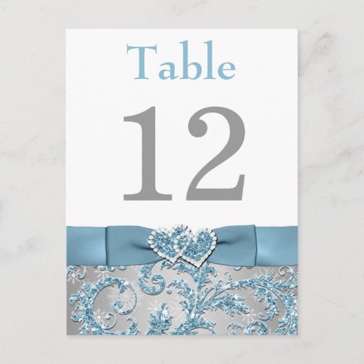 Winter Wonderland, Joined Hearts Tafelnummer Kaart (Voorkant)