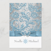 Winter Wonderland Joined Hearts Wedding Invite