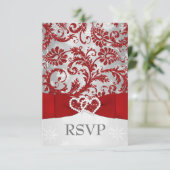 Winter Wonderland Joined Hearts Wedding RSVP - Roo (Staand voorkant)