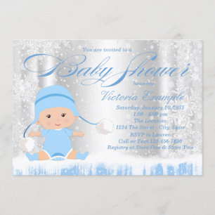 Winter Wonderland Jongens Baby Shower Uitnodiging