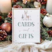 Winter Wonderland Kaart en geschenken Tafelteken Poster