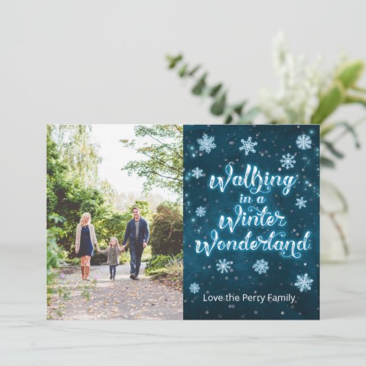 Winter Wonderland - Kaart met kerstfoto's (Staand voorkant)