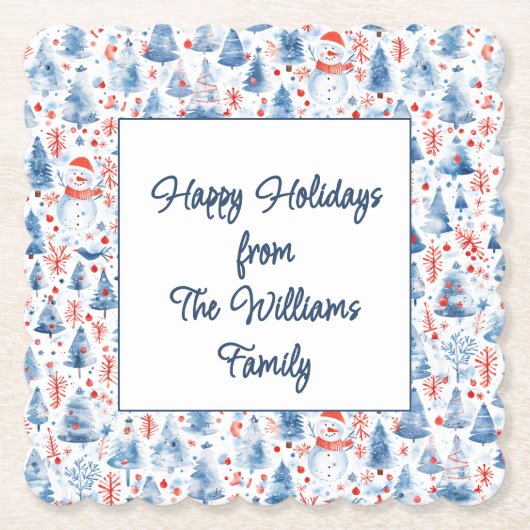 Winter Wonderland Kartonnen Onderzetters (Voorkant)