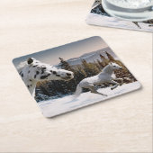 Winter Wonderland Kartonnen Onderzetters (Schuin)