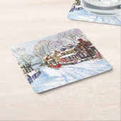 Winter Wonderland Kartonnen Onderzetters (Schuin)