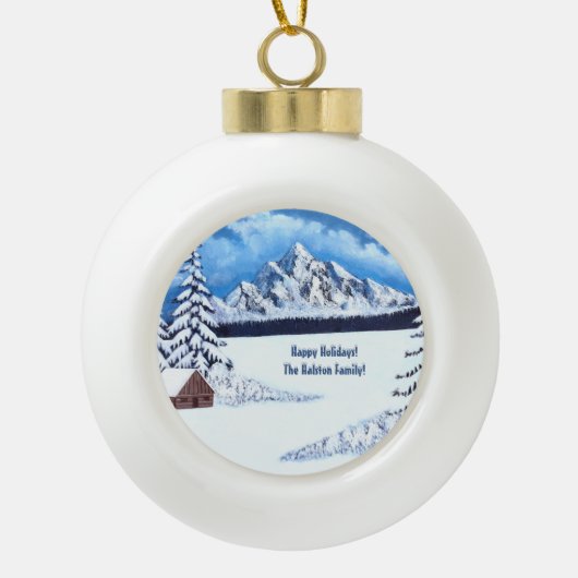 Winter Wonderland Keramische Bal Ornament (Voorkant)