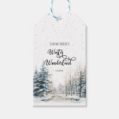 Winter Wonderland Kerst Baby shower Cadeaulabel (Voorkant)