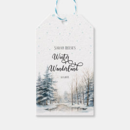 Winter Wonderland Kerst Baby shower Cadeaulabel